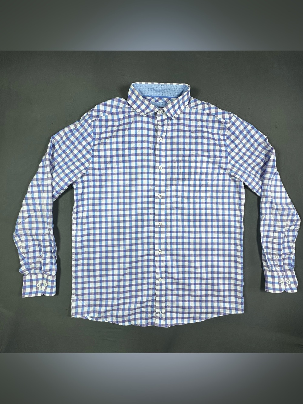 Johnston & Murphy XC4 Extreme Comfort Shirt Mens Medium Blue White